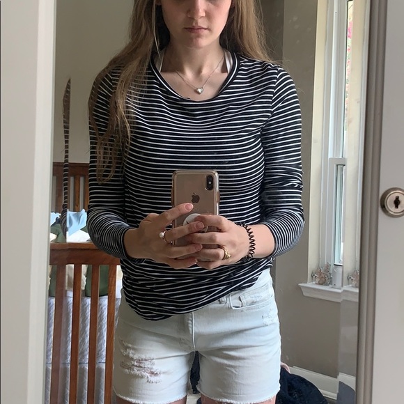 black and white striped top - Picture 2 of 4